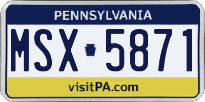 PA license plate MSX5871