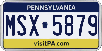 PA license plate MSX5879