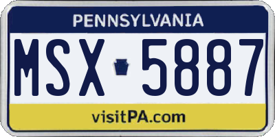 PA license plate MSX5887