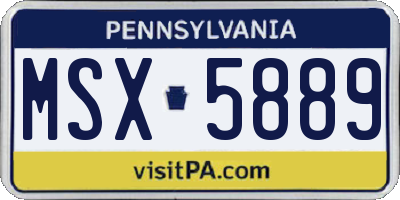 PA license plate MSX5889