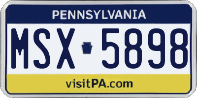 PA license plate MSX5898