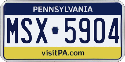 PA license plate MSX5904