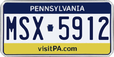 PA license plate MSX5912