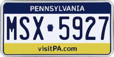 PA license plate MSX5927