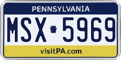 PA license plate MSX5969
