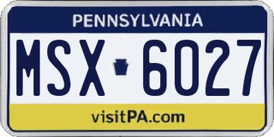 PA license plate MSX6027