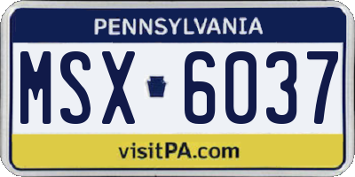 PA license plate MSX6037