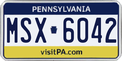 PA license plate MSX6042
