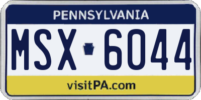 PA license plate MSX6044