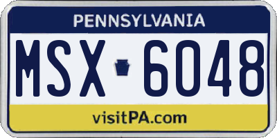 PA license plate MSX6048