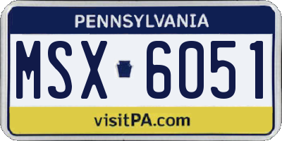 PA license plate MSX6051