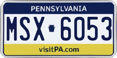 PA license plate MSX6053