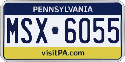PA license plate MSX6055
