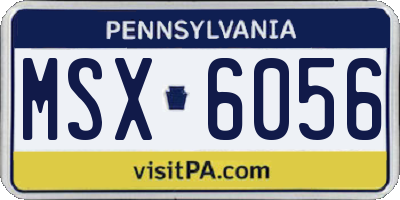PA license plate MSX6056