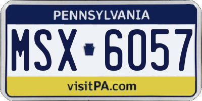 PA license plate MSX6057