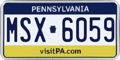 PA license plate MSX6059