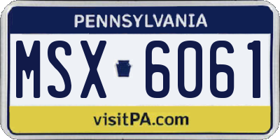 PA license plate MSX6061