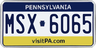 PA license plate MSX6065