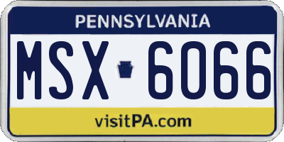 PA license plate MSX6066
