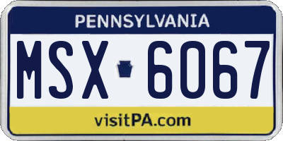 PA license plate MSX6067