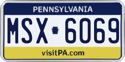 PA license plate MSX6069