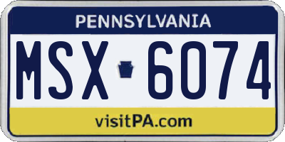 PA license plate MSX6074