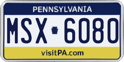 PA license plate MSX6080