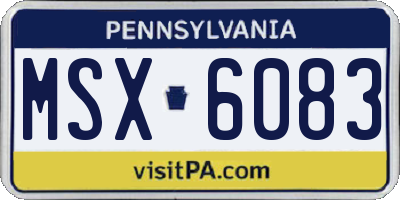 PA license plate MSX6083