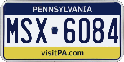 PA license plate MSX6084