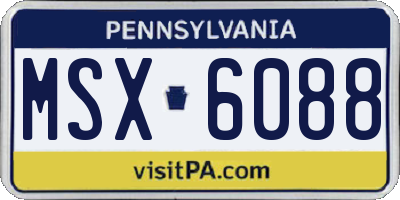 PA license plate MSX6088