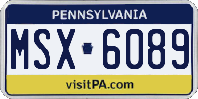 PA license plate MSX6089