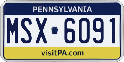 PA license plate MSX6091