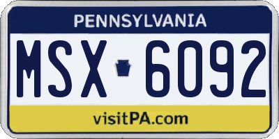 PA license plate MSX6092
