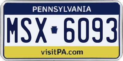 PA license plate MSX6093