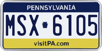 PA license plate MSX6105