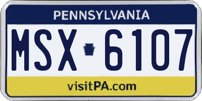 PA license plate MSX6107