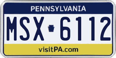PA license plate MSX6112