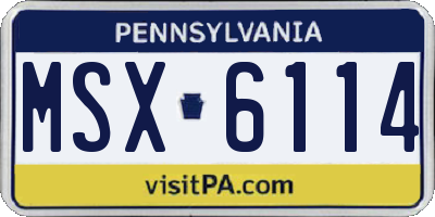 PA license plate MSX6114