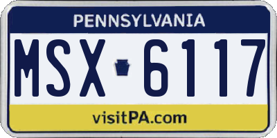 PA license plate MSX6117