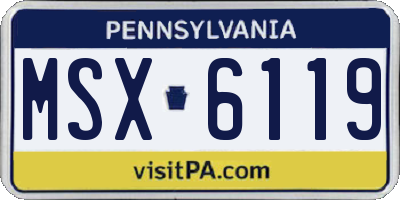 PA license plate MSX6119