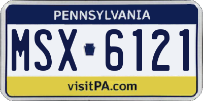 PA license plate MSX6121