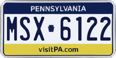 PA license plate MSX6122