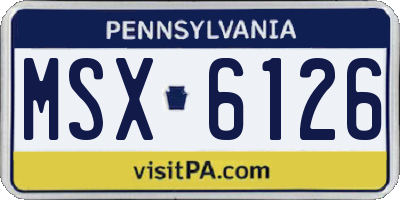 PA license plate MSX6126