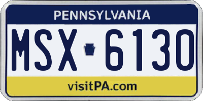 PA license plate MSX6130