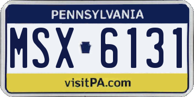 PA license plate MSX6131