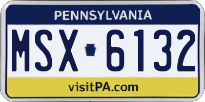 PA license plate MSX6132