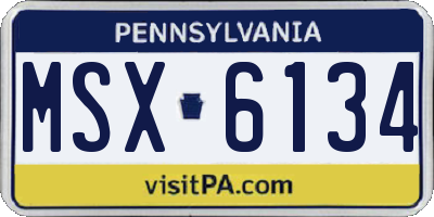 PA license plate MSX6134