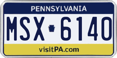 PA license plate MSX6140