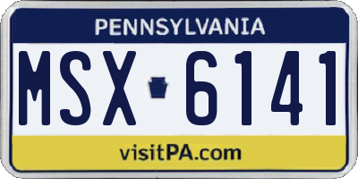 PA license plate MSX6141