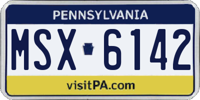 PA license plate MSX6142